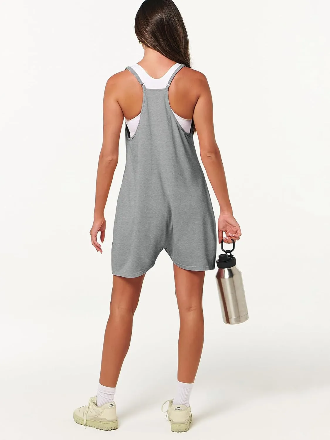 Caracilia Romper for Women Summer Casual Sleeveless Loose Overall Spaghetti Strap Shorts Jumpsuit 2025 Beach Vacation Outfits