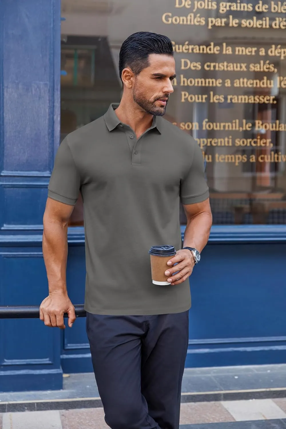 COOFANDY Men's Cotton Pique Polo Shirts Short Sleeve Golf Shirts Basic Casual Collared T-Shirt