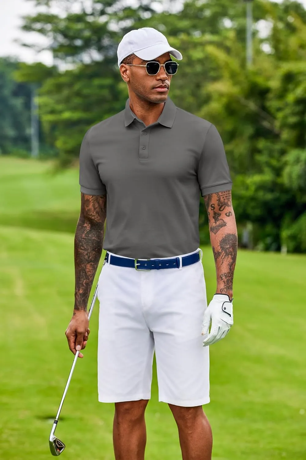 COOFANDY Men's Cotton Pique Polo Shirts Short Sleeve Golf Shirts Basic Casual Collared T-Shirt