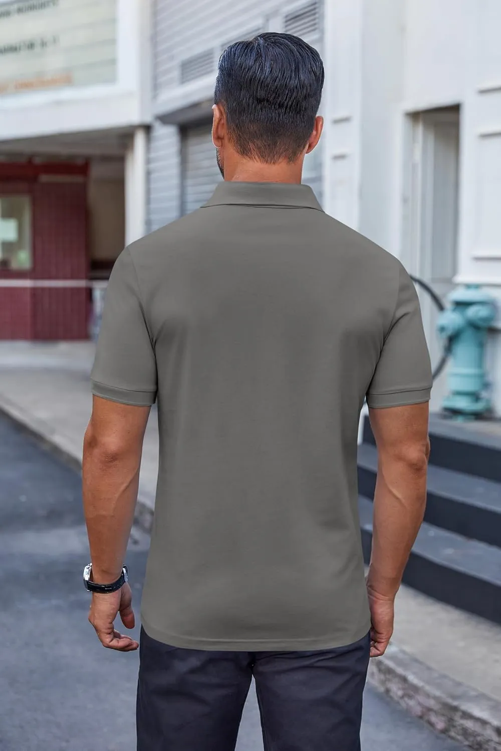 COOFANDY Men's Cotton Pique Polo Shirts Short Sleeve Golf Shirts Basic Casual Collared T-Shirt