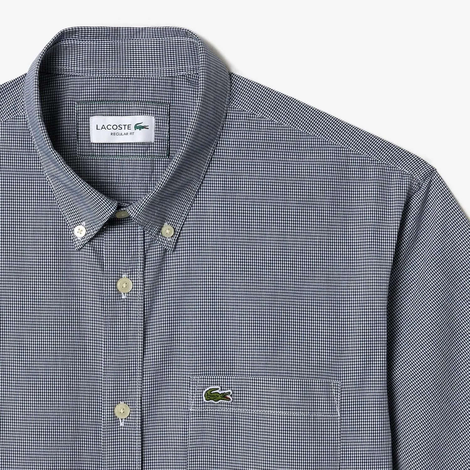 Lacoste Men's Short Sleeved Regular Fit Gingham Print Shirt