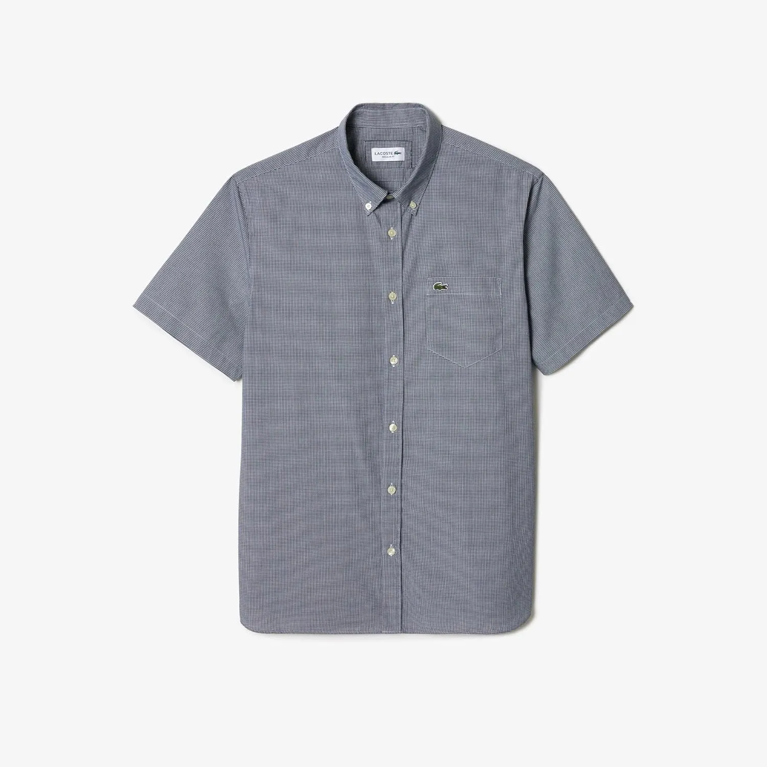 Lacoste Men's Short Sleeved Regular Fit Gingham Print Shirt