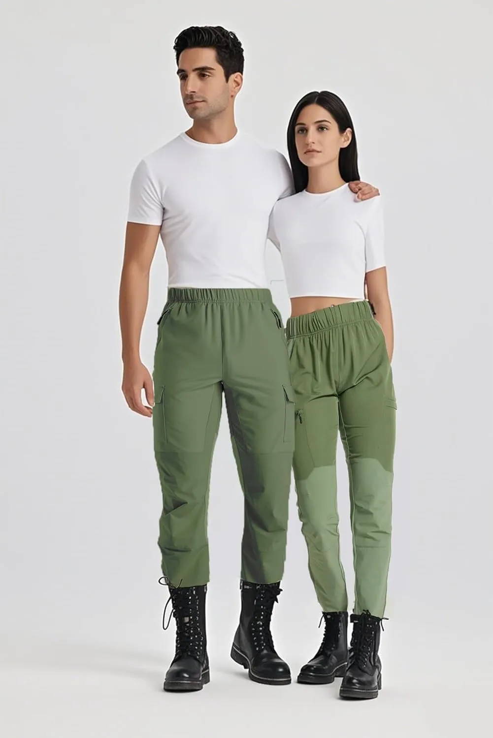 Mens Hiking Pants Cargo Sweatpant with Zipper Pocket Stretch Tactical Trousers Jogger Pant for Travel