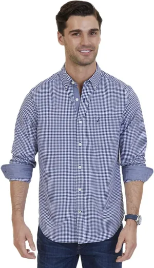 Nautica Men's Classic Fit Stretch Solid Long Sleeve Button Down Shirt