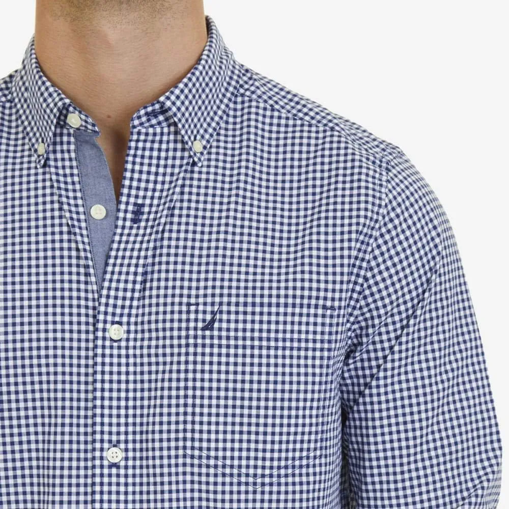 Nautica Men's Classic Fit Stretch Solid Long Sleeve Button Down Shirt
