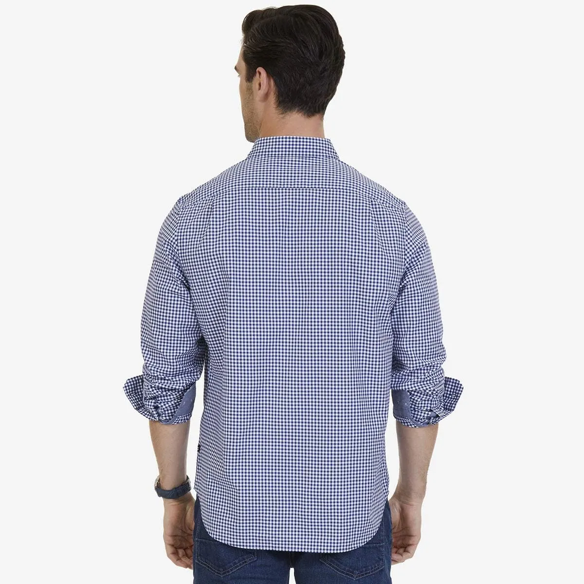 Nautica Men's Classic Fit Stretch Solid Long Sleeve Button Down Shirt