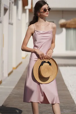 Pink Knee Length Slip Dress