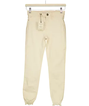 River Island Cream Molly Mid Rise Capri Jegging Petite UK 8