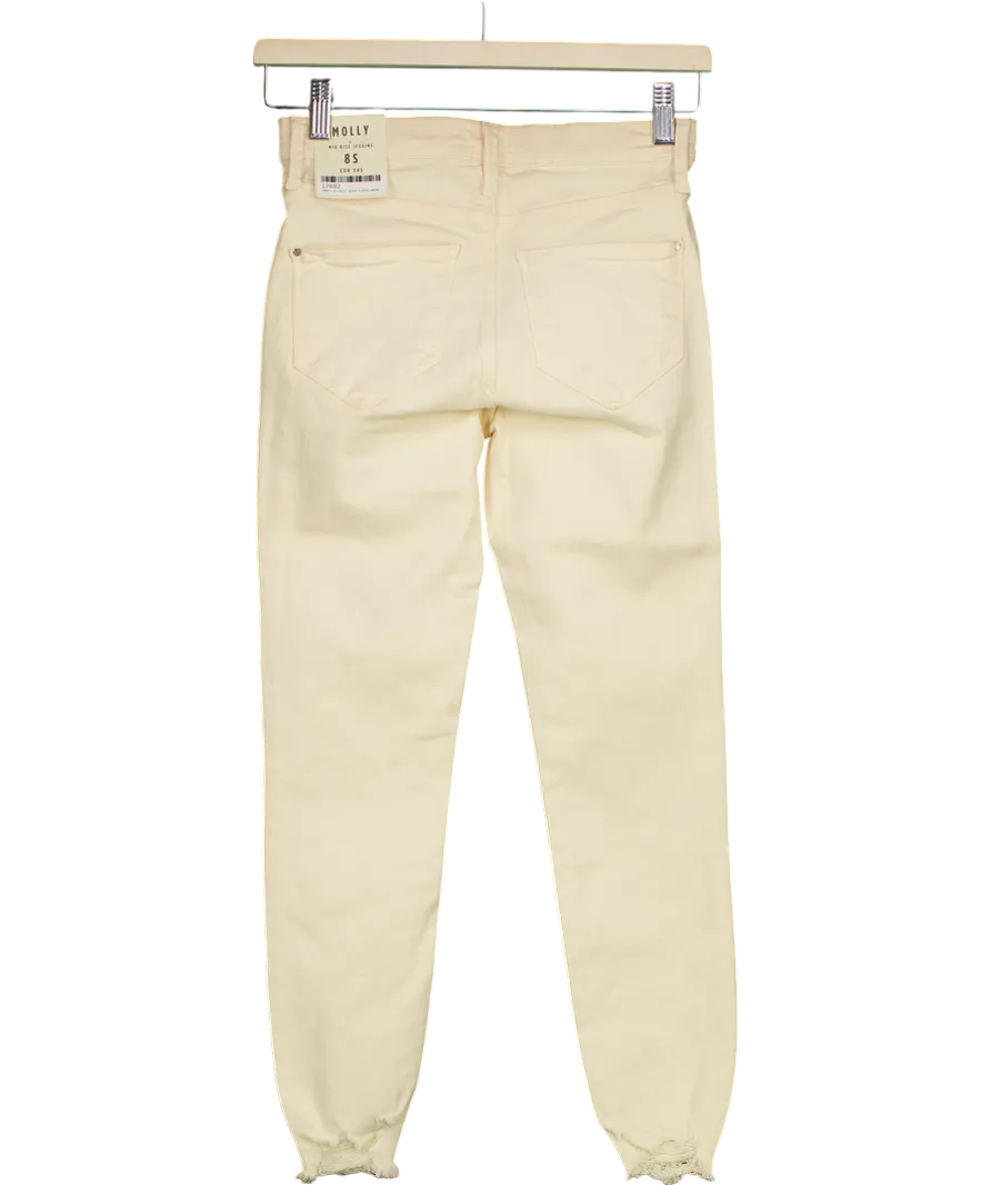 River Island Cream Molly Mid Rise Capri Jegging Petite UK 8