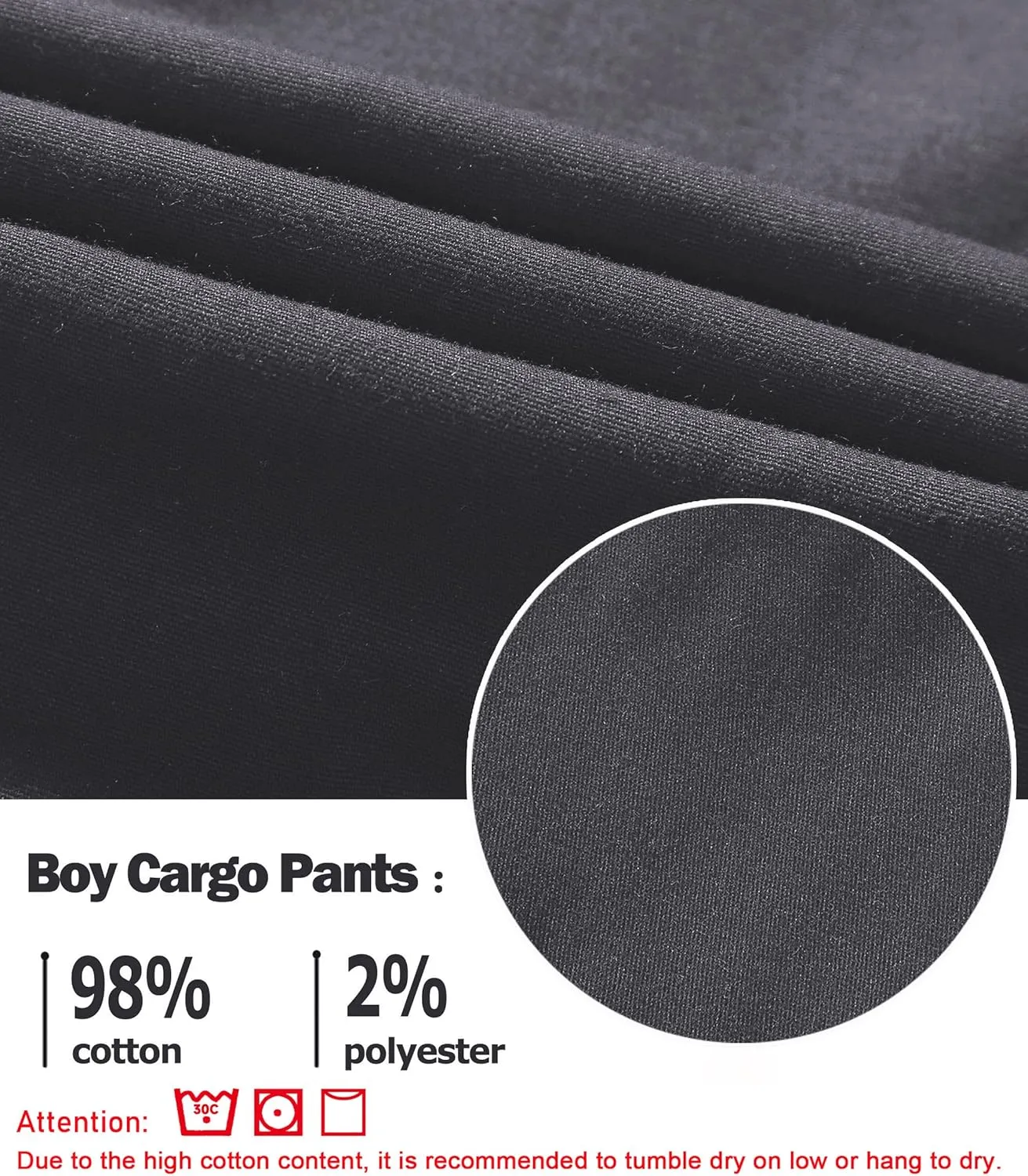 TLAENSON Boys Cargo Joggers Pants Elastic Waist Casual Jogging Trousers Bottom for Kids 6-16 Years